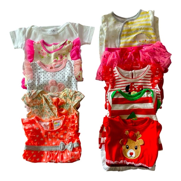 GIRLS 3-6 MONTHS BUNDLE-TOTAL OF 10 PIECES-DISNEY BABY-MAGICAL SEASON & MORE - Picture 1 of 8